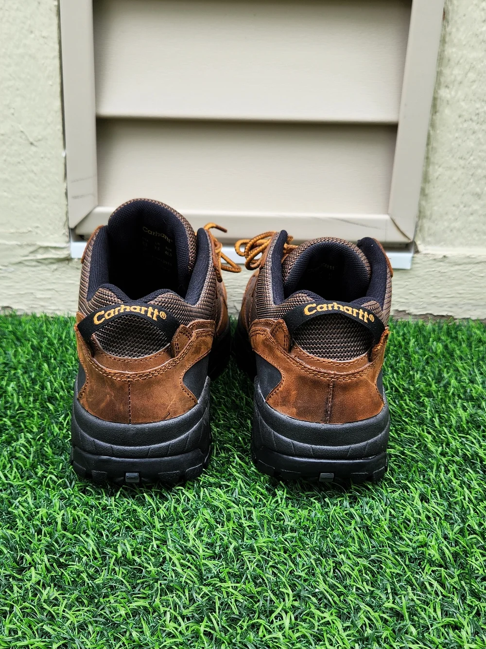 Carhartt Work Shoes Brown Leather Safety Toe EH Slip Resistant Men's SIZE 8.5